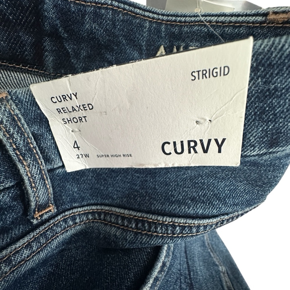 NWT American Eagle Strigid Curvy Relaxed Denim Cut Off Jean Shorts Womens 4 (27) - Picture 4 of 4
